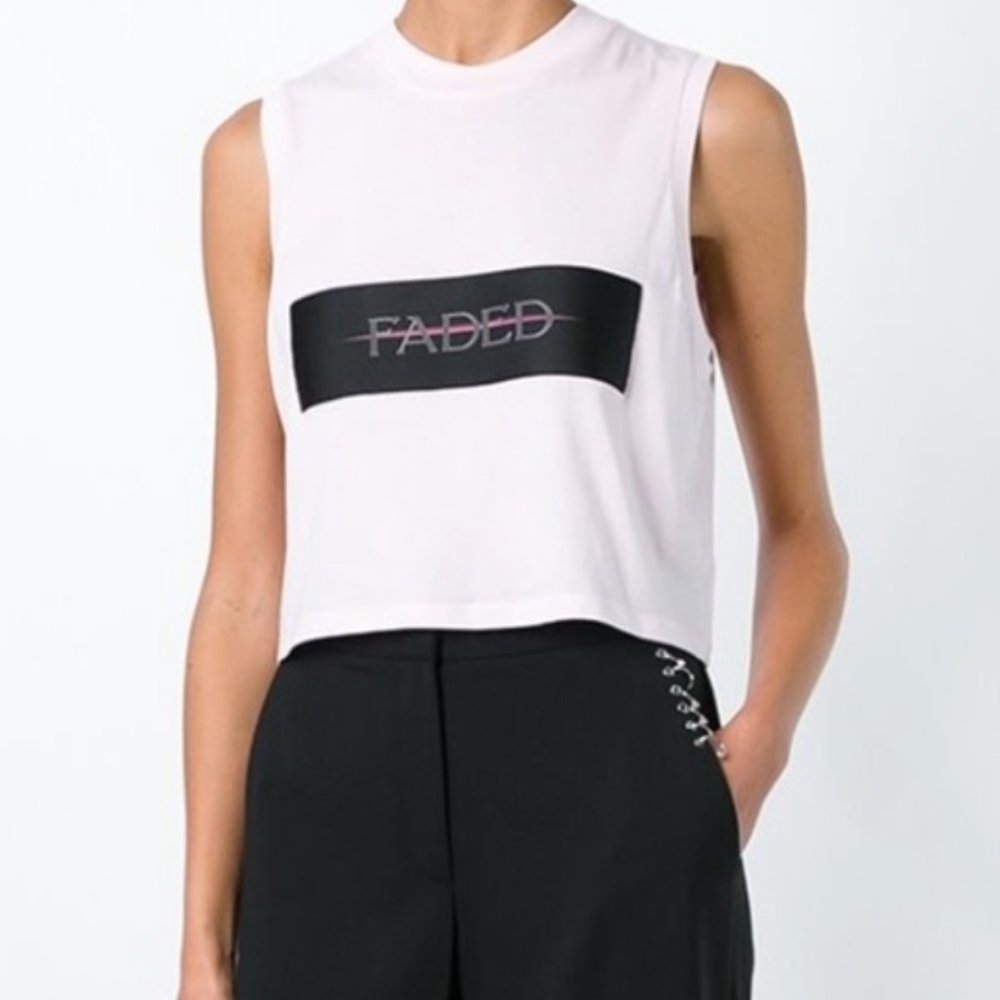 Alexander Wang "FADED" Cropped Tank Top